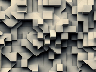 A seamless geometric pattern featuring three-dimensional cubes in soft neutral tones. The design creates an optical illusion of depth and structure, ideal for modern wallpapers, digital backgrounds, o