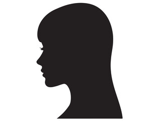 FEMALE MODEL HEAD PROFILE SILHOUETTE
