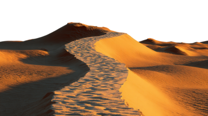 Desert Pathway at Sunset background isolated on a Transparent background, PNG file.