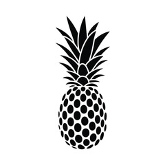 Obraz premium Black and white pineapple vector illustration on a white background