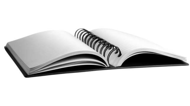 Designer Notebook background isolated on a Transparent background, PNG file.