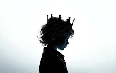 Silhouette of a child wearing a crown
