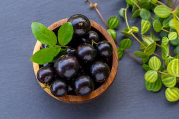 Exotic and delicious fresh Jaboticaba fruits, a fruit of Amazonian origin