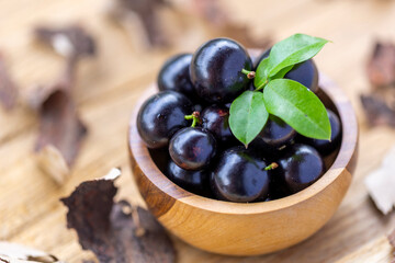 Exotic and delicious fresh Jaboticaba fruits, a fruit of Amazonian origin