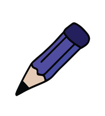 Hand drawn pencil for handwriting. Stationery for school education writer. Isolated vector illustration