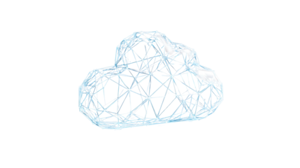 Digital Cloud Storage for Healthcare Data background isolated on a Transparent background, PNG file.