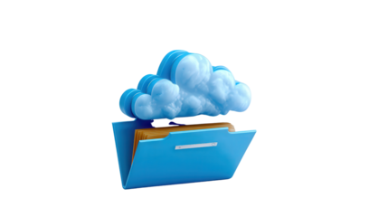 Digital Cloud Storage for Healthcare Data background isolated on a Transparent background, PNG file.