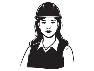 FEMALE WORKER ICON SILHOUETTE