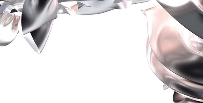 Elegant abstract image of flowing silver and rose gold fabric. Perfect for luxury branding and design.