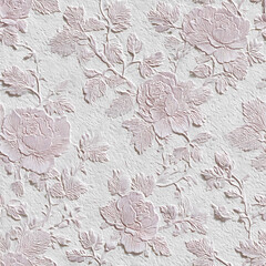 Obraz premium Elegant floral texture in soft pink on a white background Generative AI