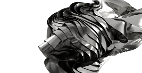 High-resolution image of a sleek, modern metal sculpture. Perfect for industrial, technology, or art backgrounds.