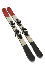 Modern skis isolated on transparent background, ready for winter adventures