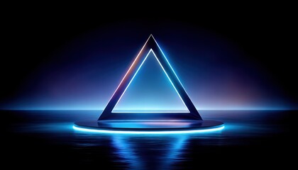 Neon triangle podium