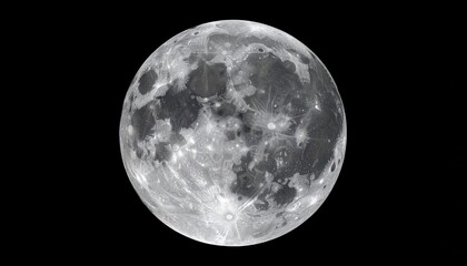 Fototapeta premium Full moon, detailed surface (2)