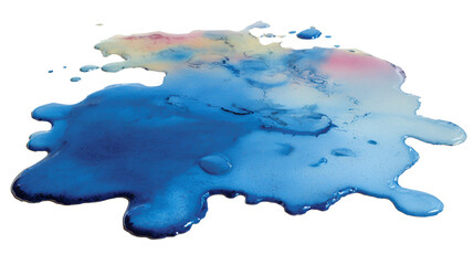 Abstract blue paint spill art design texture background