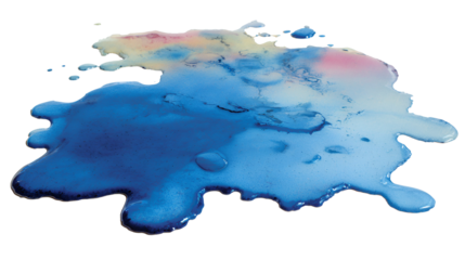 Abstract blue paint spill art design texture background