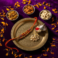 Vintage antique gold Chinese New Year zodiac sign decoration on a plate