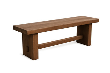 Modern wooden bench isolated on transparent background