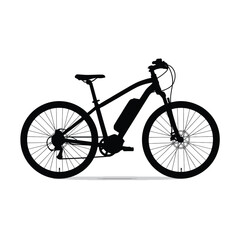 Electric Bicycle Silhouette Black and White