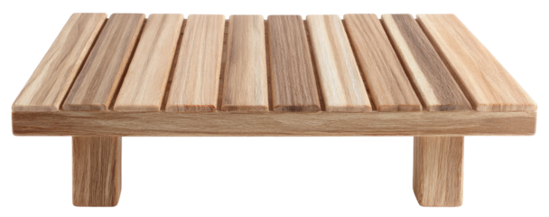 Light brown wooden rectangular platform