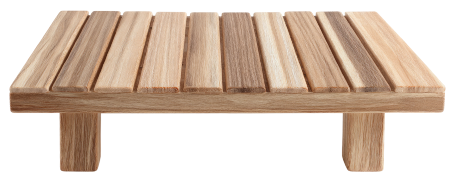 Light brown wooden rectangular platform