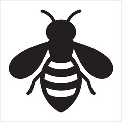 Bee cartoon vector illustration of a cute flying insect with wings on white background