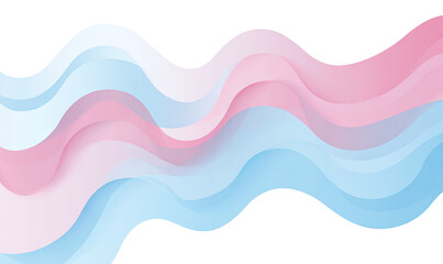 Fototapeta premium Abstract wavy ribbons of pale pink and light blue