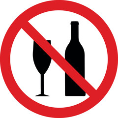 No alcohol sign vector icon