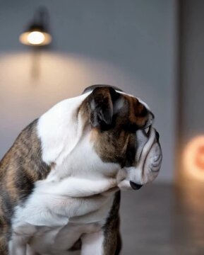 Adorable Olde English Bulldogge Puppy Portrait