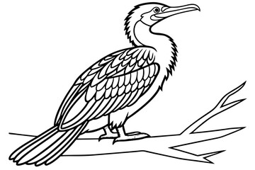 Obraz premium coloring page line art the anhinga black vector