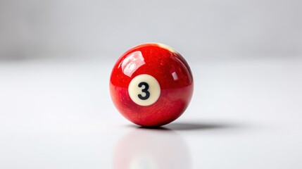 Red billiard ball with number 3 (1)