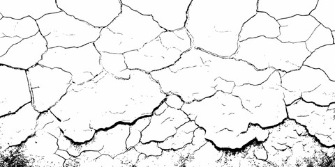 modern black and white scratch and cracks grunge texture dust and distressed wall pattern white background..

