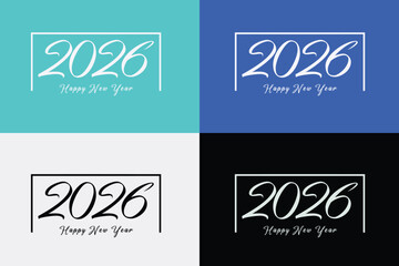 2026 Happy New Year creative typography design concept