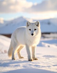 Arctic fox in snowy landscape (1)
