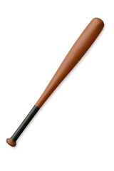 Wooden baseball bat isolated on transparent background