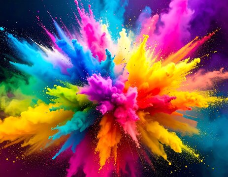 Colorful powder explosion
