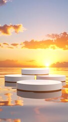 Minimalist Podium Background for Product Display – Modern 3D Stand on Neutral Backdrop