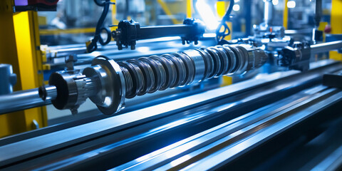 Metallic shock component in manufacturing process Generative AI