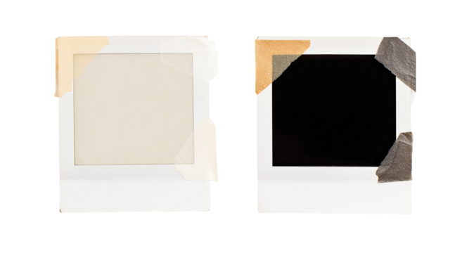 Two vintage slide frames, one blank, one dark