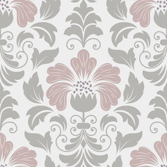 Damask modern seamless pattern element. Vintage classical old fashioned damask ornament, seamless texture for wallpapers, textile.