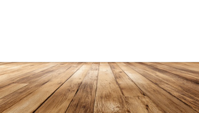 Close-up view of a light brown wooden floor extending to a black background.  A subtle, multi-colored horizontal band is visible at the juncture of the floor and backdrop