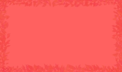 red leaf border frame on red background, warm autumn themed design