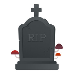 Halloween Grave Flat Design Vector Illustration