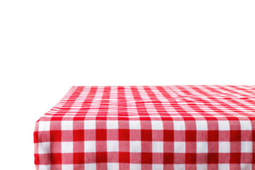 Red and white checkered tablecloth on a table (2)