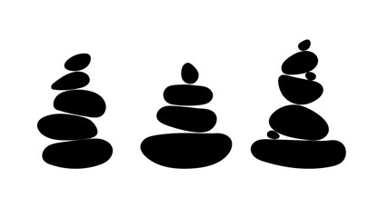 Set of balanced stones Balance pebble stone silhouette