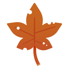 Autumn Dry leaves Flat Design Vector Illustration