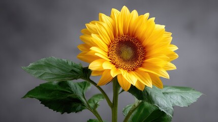 Obraz premium Black and white sunflower highlights high contrast and smooth details against a minimalistic backdrop, emphasizing its beauty and elegance