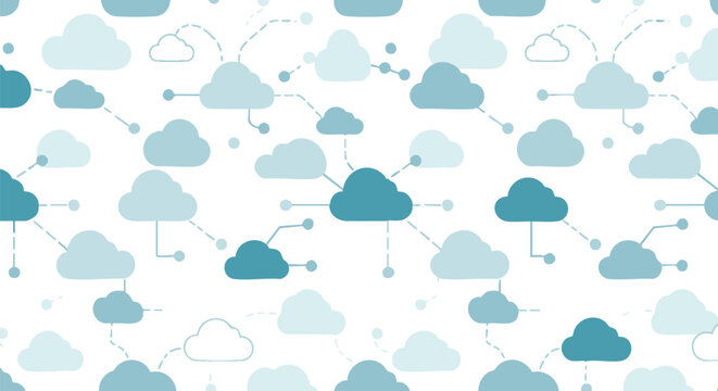 Seamless cloud computing network background pattern