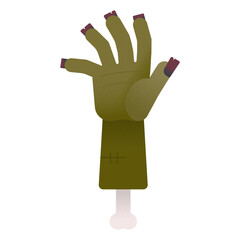 Halloween Zombie skeleton hand Flat Design Vector Illustration