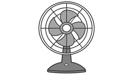 Obraz premium Gray desk fan with black accents round fan oscillating fan